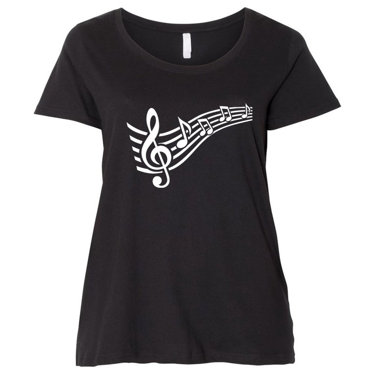 Music Notes Clef Women's Plus Size T-Shirt