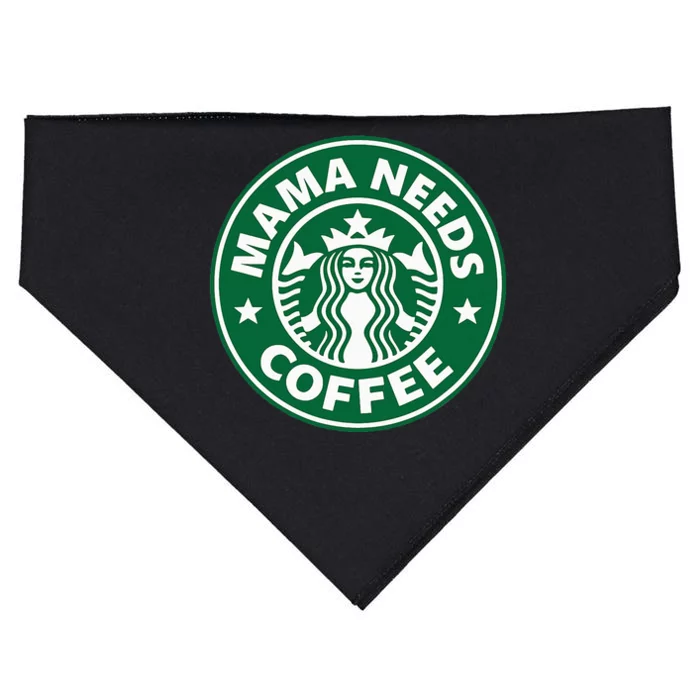 Mama Needs Coffee Funny Coffee Mama USA-Made Doggie Bandana