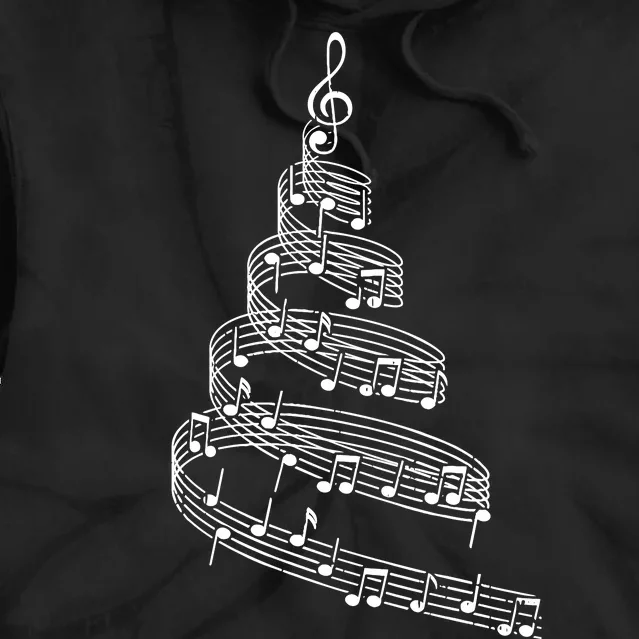 Music Note Christmas Tree Xmas Pajama Musician Tie Dye Hoodie