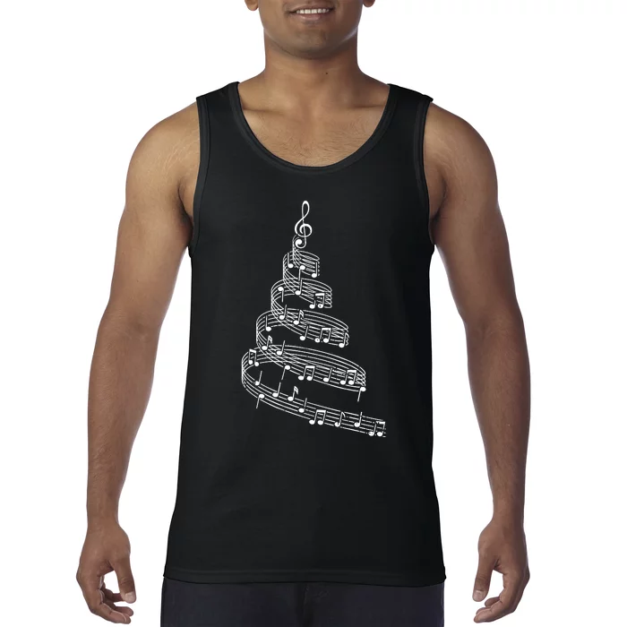 Music Note Christmas Tree Xmas Pajama Musician Tank Top