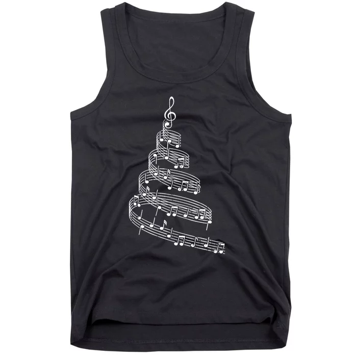 Music Note Christmas Tree Xmas Pajama Musician Tank Top