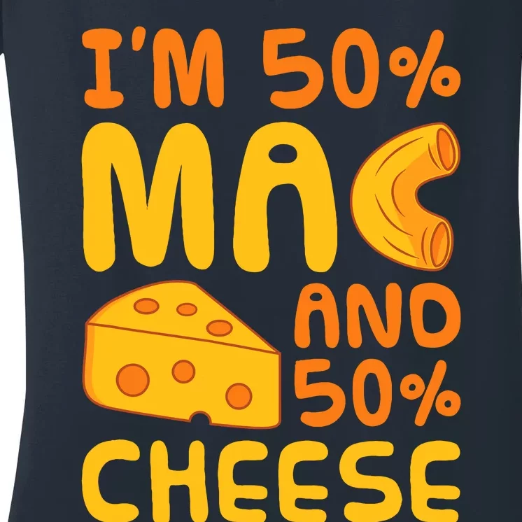 Mac N Cheese Pasta American Macaroni And Cheese Women's V-Neck T-Shirt