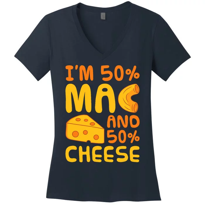 Mac N Cheese Pasta American Macaroni And Cheese Women's V-Neck T-Shirt