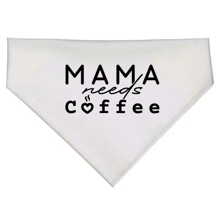 Mama Needs Coffee Cute Gift USA-Made Doggie Bandana