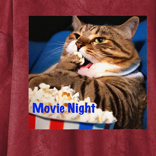 Movie Night Cat Hooded Wearable Blanket