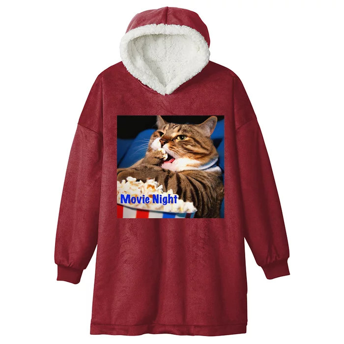 Movie Night Cat Hooded Wearable Blanket