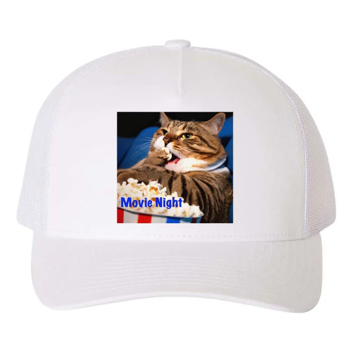 Movie Night Cat Yupoong Adult 5-Panel Trucker Hat