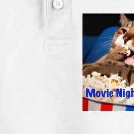 Movie Night Cat Dry Zone Grid Performance Polo