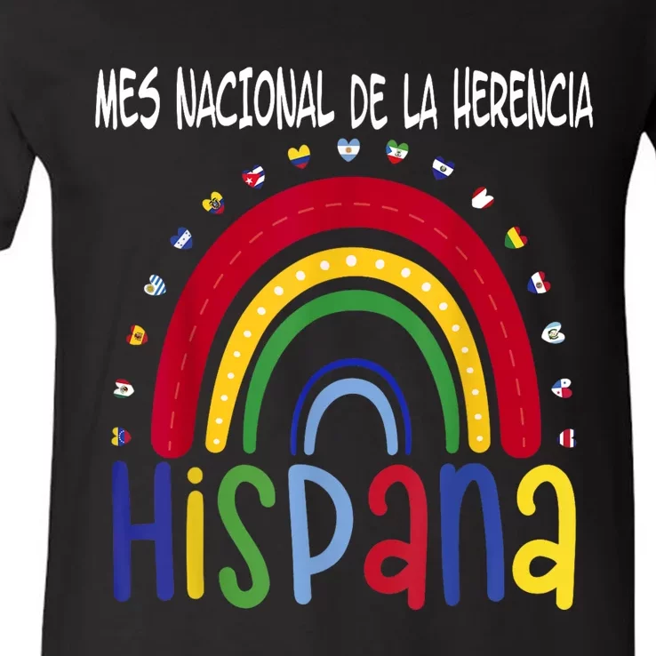 Mes Nacional De La Herencia Hispana Hispanic Heritage Month V-Neck T-Shirt