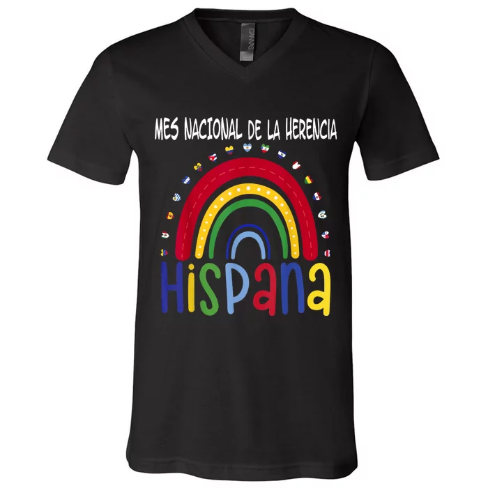 Mes Nacional De La Herencia Hispana Hispanic Heritage Month V-Neck T-Shirt