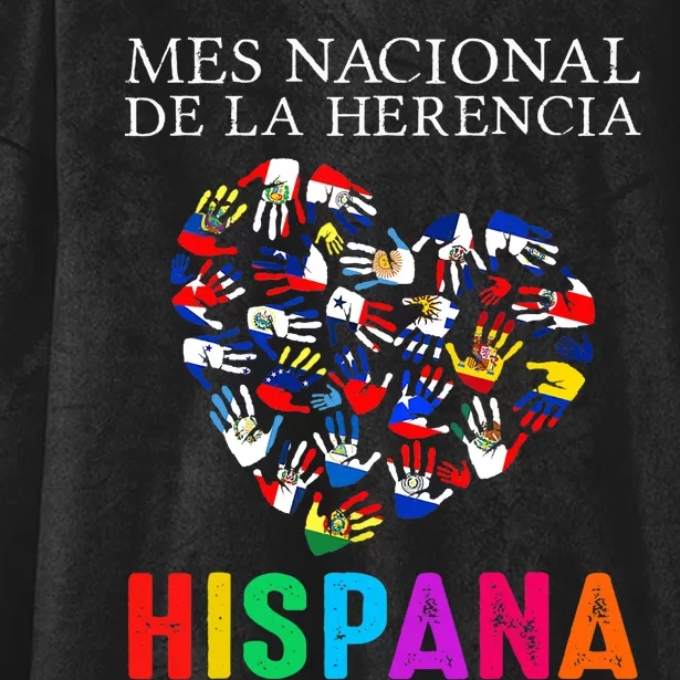 Mes Nacional De La Herencia Hispana Hands Countries Flags Hooded Wearable Blanket