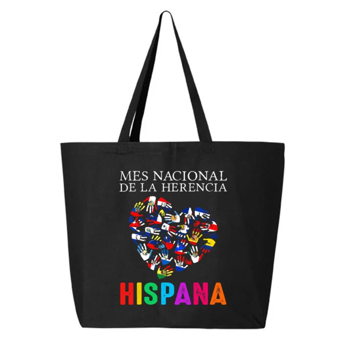 Mes Nacional De La Herencia Hispana Hands Countries Flags 25L Jumbo Tote