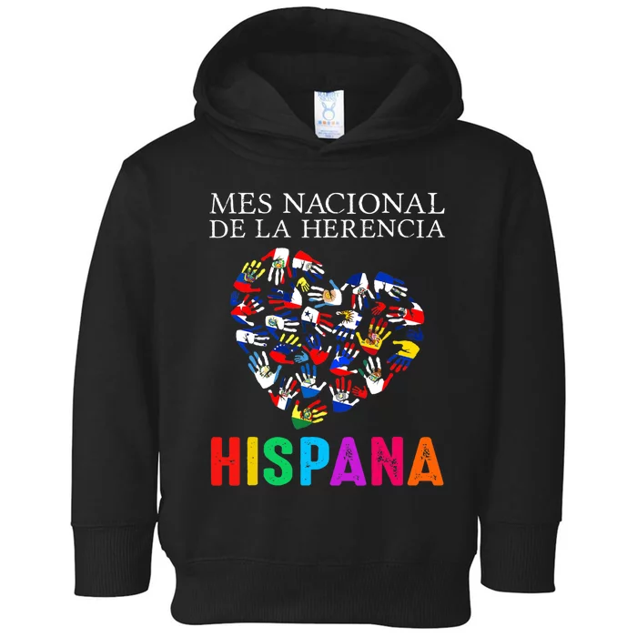 Mes Nacional De La Herencia Hispana Hands Countries Flags Toddler Hoodie