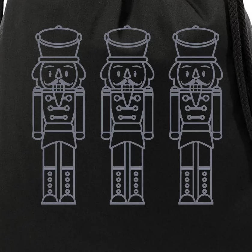 Monochromatic Nutcracker Design Drawstring Bag