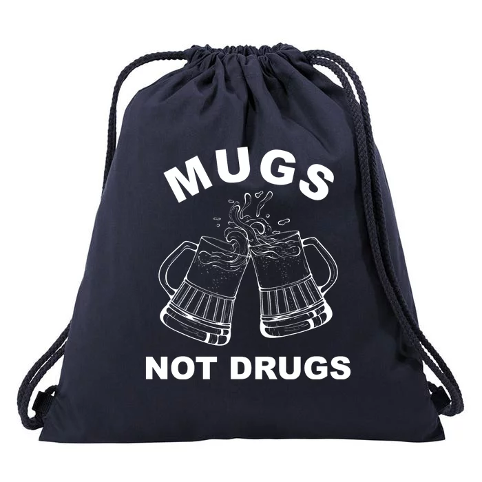 Mugs Not Drugs St Patrick's Day Funny Beer Drawstring Bag