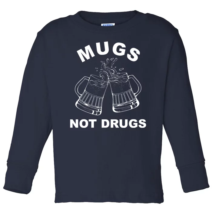 Mugs Not Drugs St Patrick's Day Funny Beer Toddler Long Sleeve Shirt