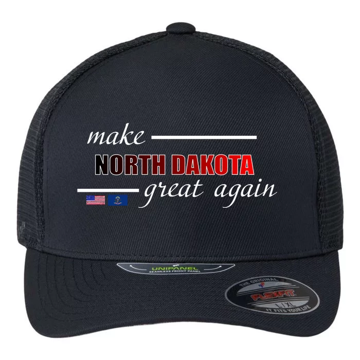 Make North Dakota Great Again Flexfit Unipanel Trucker Cap