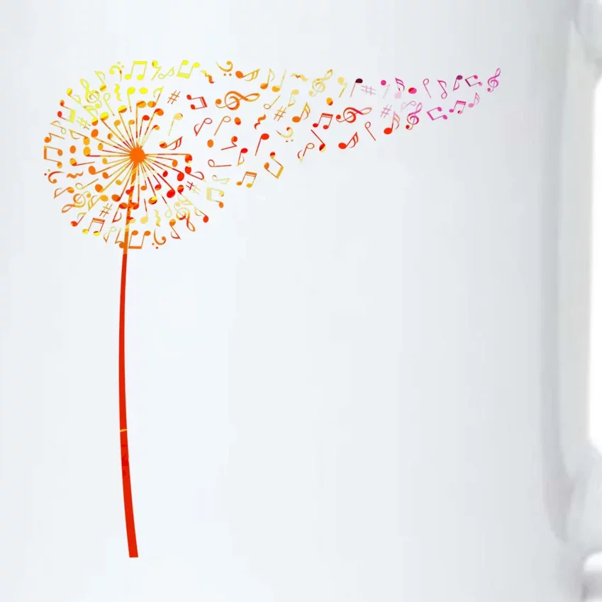 Music Notes Dandelion Flower Black Color Changing Mug