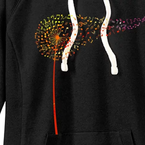 Music Notes Dandelion Flower Women's Fleece Hoodie