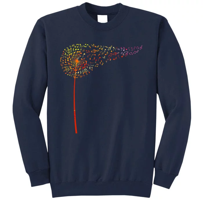 Music Notes Dandelion Flower Tall Sweatshirt