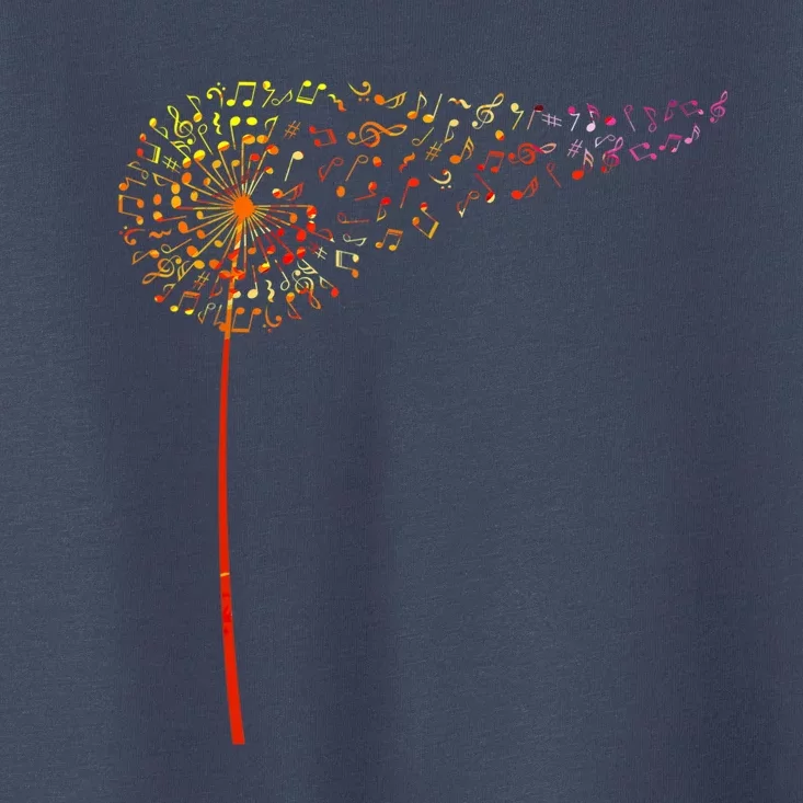 Music Notes Dandelion Flower Toddler T-Shirt