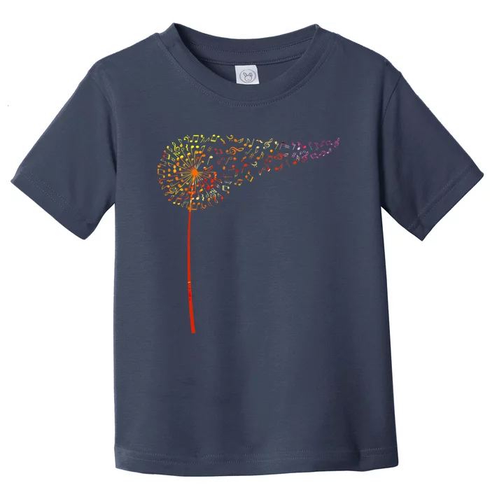 Music Notes Dandelion Flower Toddler T-Shirt