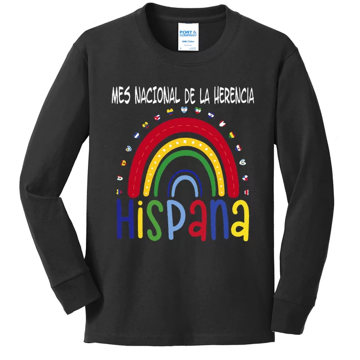 Mes Nacional De La Herencia Hispana Hispanic Heritage Month Kids Long Sleeve Shirt