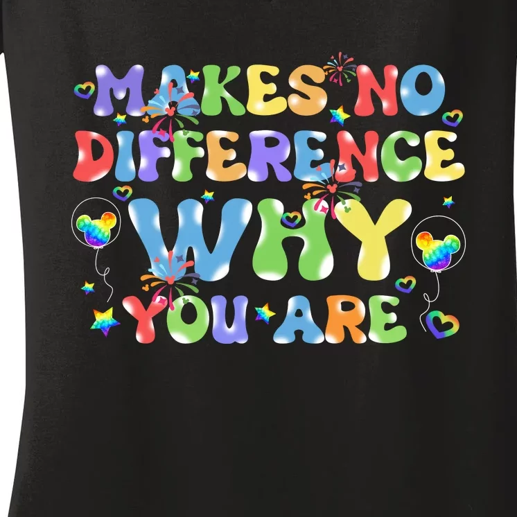 Makes No Different Who You Are Lgbt Pride Mickey Head Balloons Lgbt Pri Women's V-Neck T-Shirt