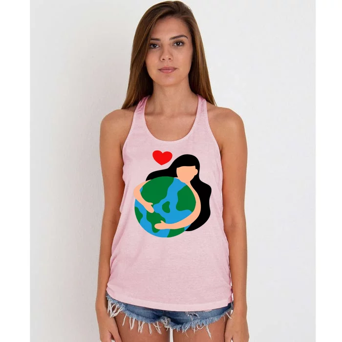 Mother Nature Earth Day Save Our Planet Women's Knotted Racerback Tank