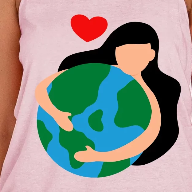 Mother Nature Earth Day Save Our Planet Women's Knotted Racerback Tank