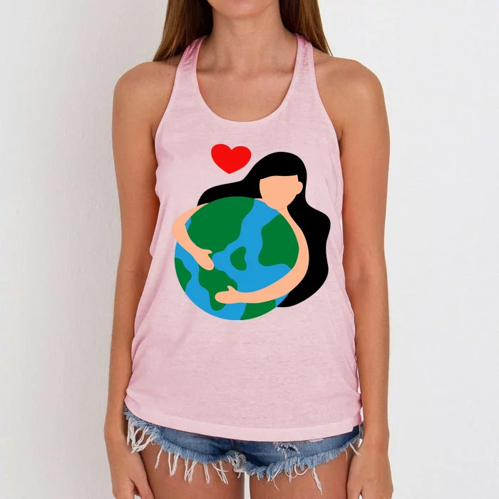 Mother Nature Earth Day Save Our Planet Women's Knotted Racerback Tank