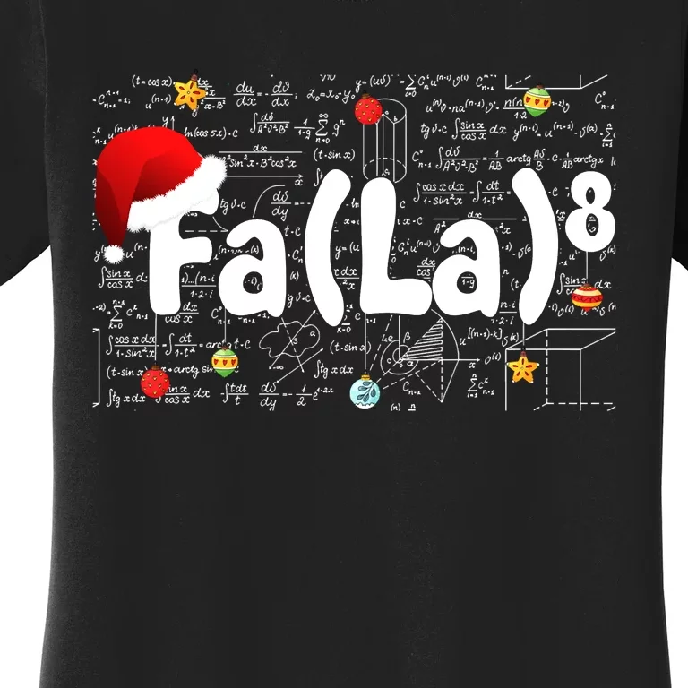 Musical Note Fa (La)8 Santa Hat Music Teacher Christmas Women's T-Shirt