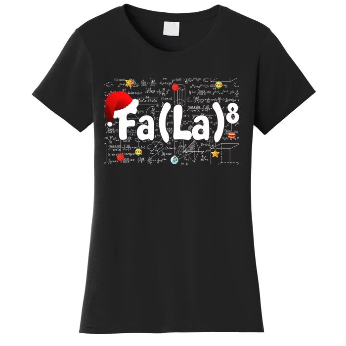 Musical Note Fa (La)8 Santa Hat Music Teacher Christmas Women's T-Shirt