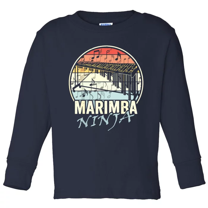 Marimba Ninja Funny Vibraphone Player Marching Band Music Toddler Long Sleeve Shirt