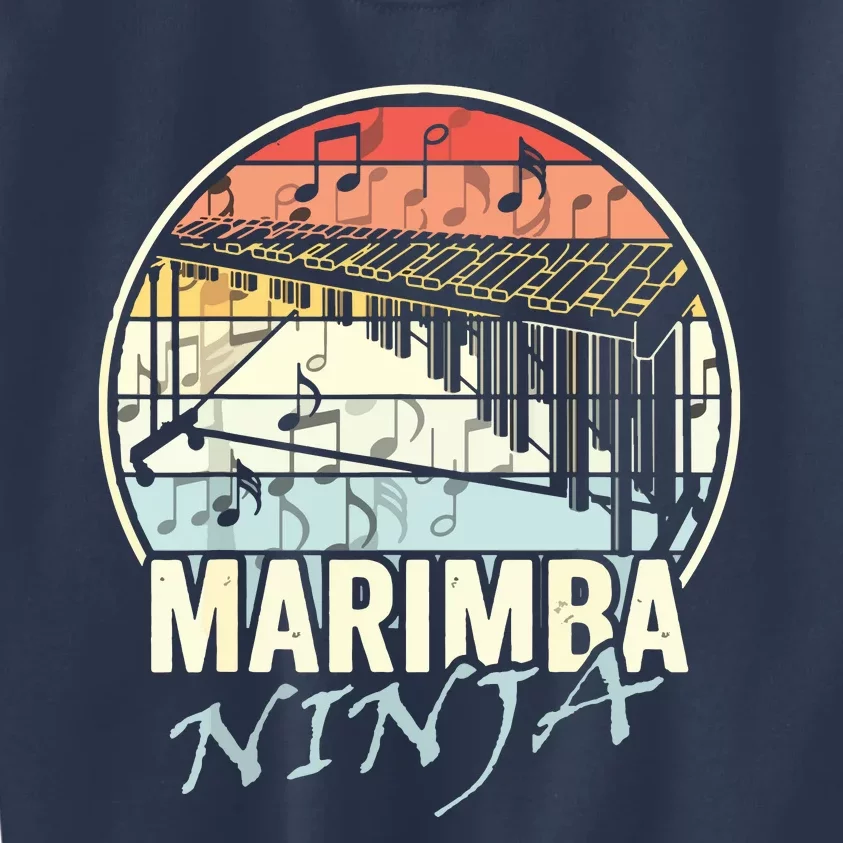 Marimba Ninja Funny Vibraphone Player Marching Band Music Kids Sweatshirt