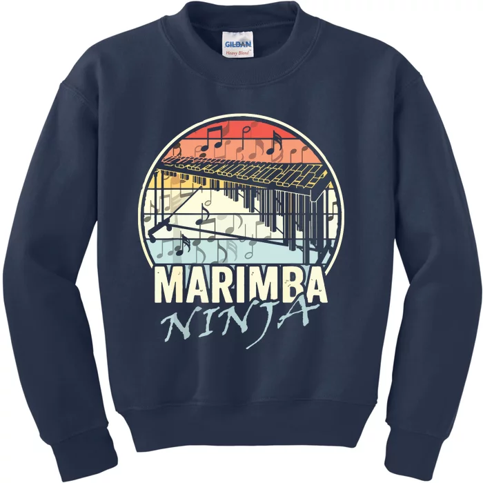 Marimba Ninja Funny Vibraphone Player Marching Band Music Kids Sweatshirt