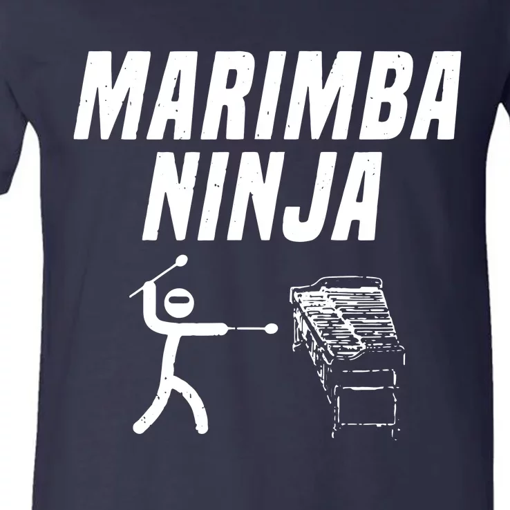 Marimba Ninja Funny Marching Band V-Neck T-Shirt