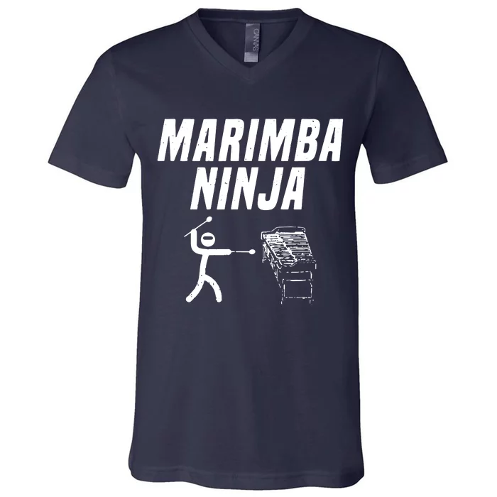 Marimba Ninja Funny Marching Band V-Neck T-Shirt