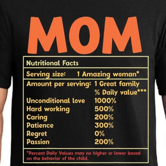 Mom Nutritional Facts Funny Mother Day Pajama Set