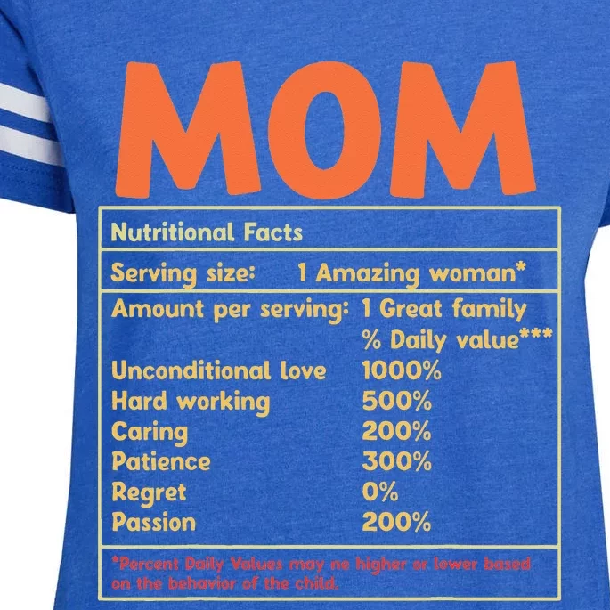 Mom Nutritional Facts Funny Mother Day Enza Ladies Jersey Football T-Shirt