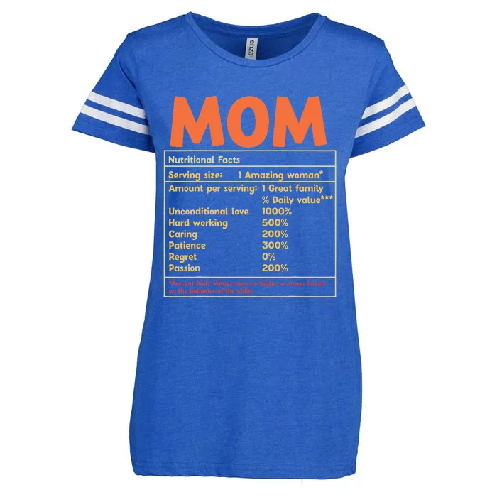 Mom Nutritional Facts Funny Mother Day Enza Ladies Jersey Football T-Shirt