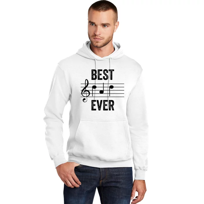 Music Notes Funny Fathers Day Present Best Dad Ever Hoodie