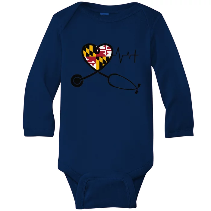 Maryland Nurse For International Nurses Day Baby Long Sleeve Bodysuit