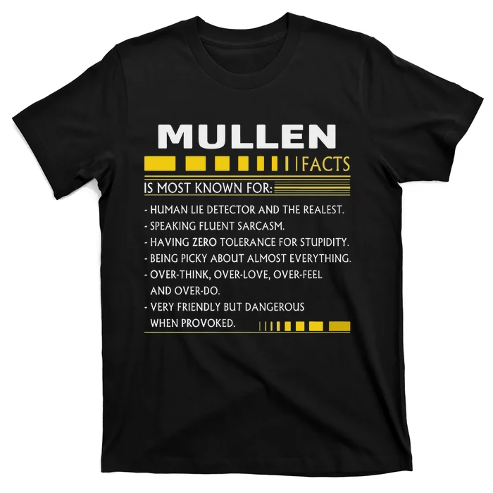 Mullen Name Gift Mullen Facts Graphic T-Shirt