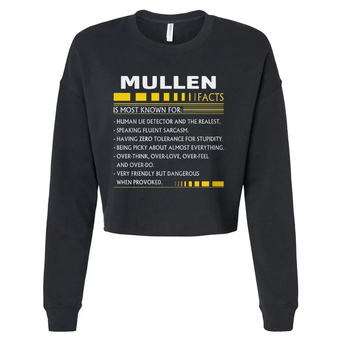 Mullen Name Gift Mullen Facts Graphic Cropped Pullover Crew