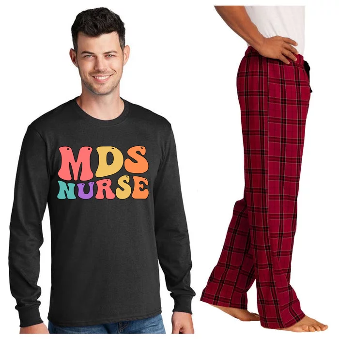 Mds Nurse Groovy Mds Nursing Mds Nurses Funny Gift Long Sleeve Pajama Set