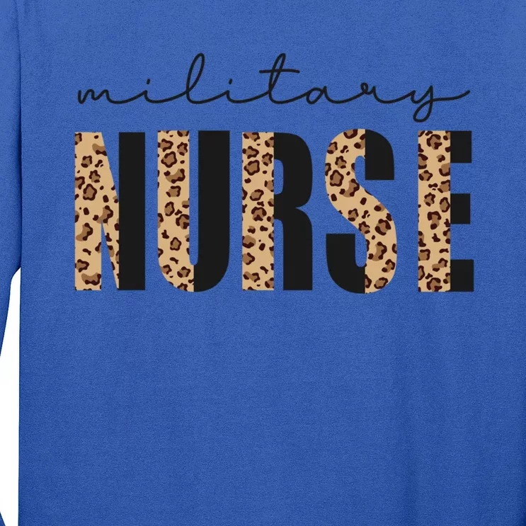 Military Nurse Gift Leopard Print Rn Nurse Squad Gift Long Sleeve Shirt