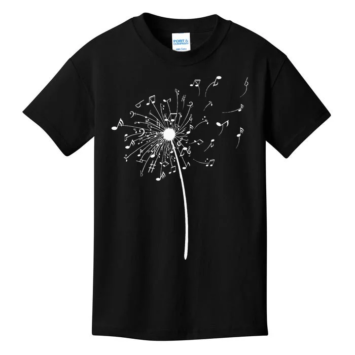 Music Notes Gift For Women Cool Dandelion Flower Kids T-Shirt