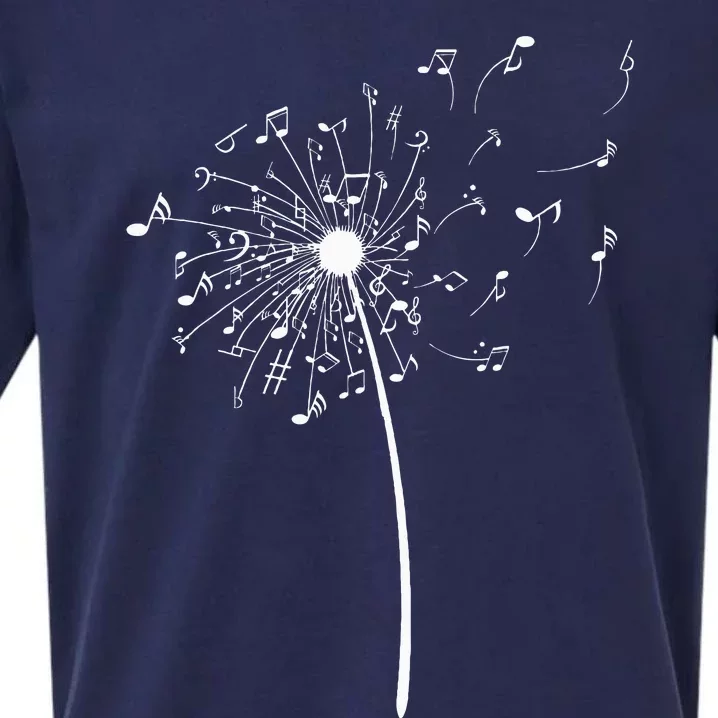 Music Notes Gift For Women Cool Dandelion Flower Sueded Cloud Jersey T-Shirt