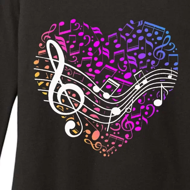 Musical Notes Heart Treble Clef Music Womens CVC Long Sleeve Shirt